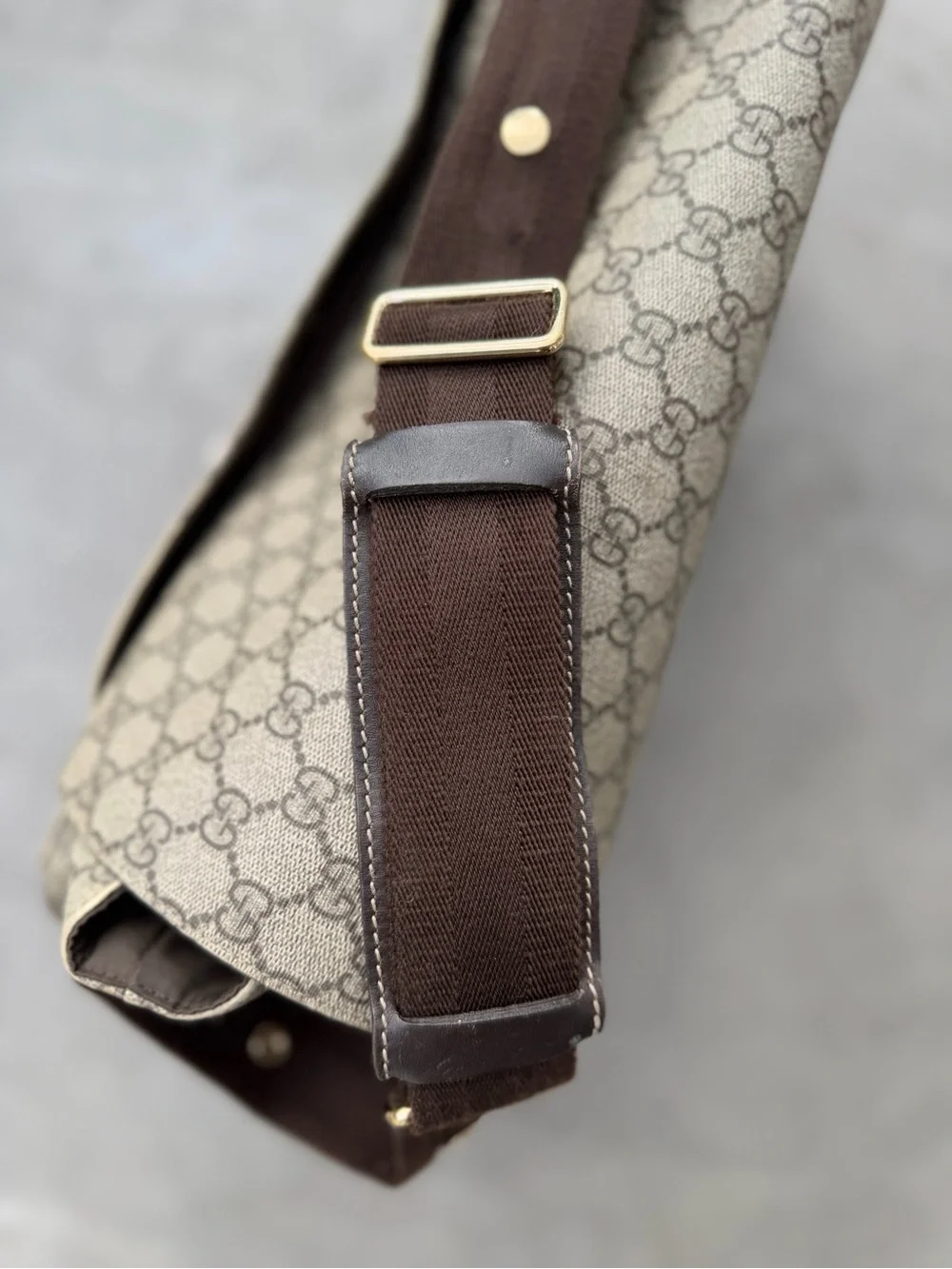 Gucci Brown | GG Plus Monogram Baby Messenger Diaper Bag
